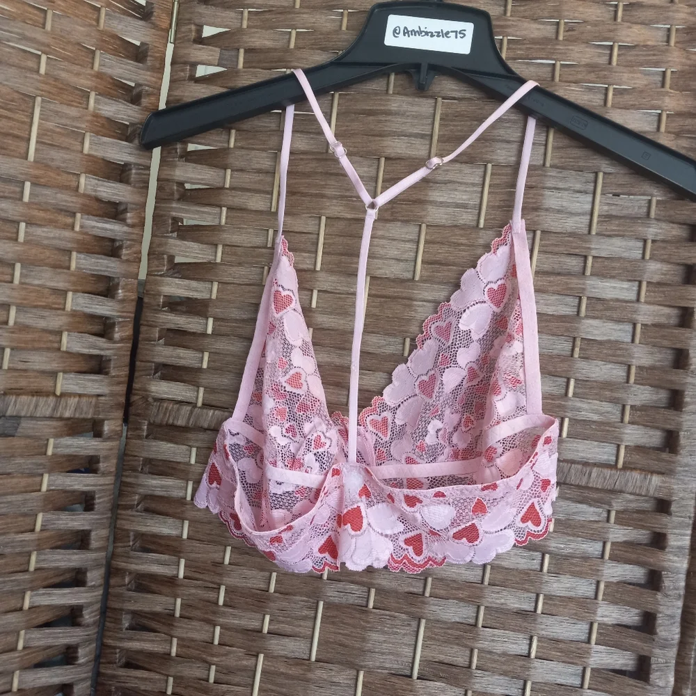 Dreamgirl 2-PC Love Chemise & Hearts Pattern Bralette Set
